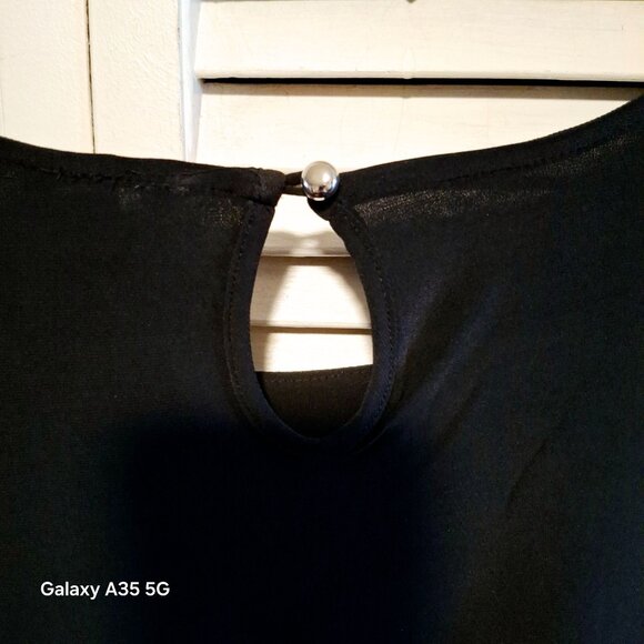 NY Collection Womens Black Sleeveless Tunic Top 3X With Laser-Cut Hem Detailing - Picture 7 of 9